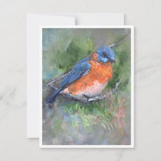 Correspondance Carte de vœux avec peinture de merlebleu de l'Est