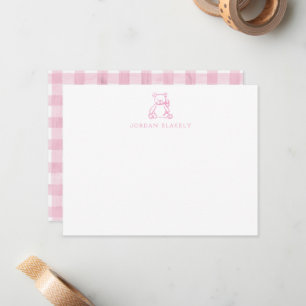 Correspondance Carte de vœux bébé, ours en peluche rose clair à c
