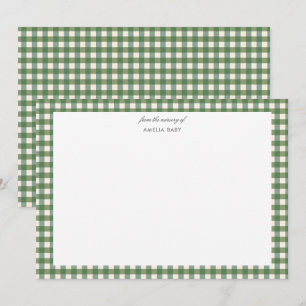 Correspondance Carte de vœux bébé pour shower Noël à carreaux ver
