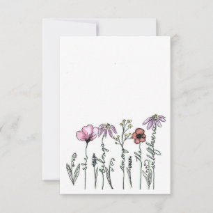Correspondance Carte de voeux Boho fleur sauvage