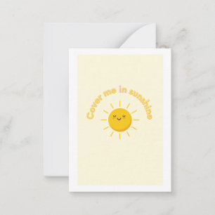 Correspondance Carte de vœux, carte couvre-moi de soleil, mignonn