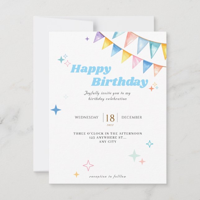 Correspondance Carte de voeux d'anniversaire personnalisée pour l (Devant)