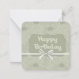 Correspondance Carte de vœux d'anniversaire vert olive :