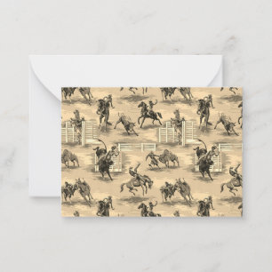 Correspondance Carte de vœux de cow-boy de rodéo western rétro vi