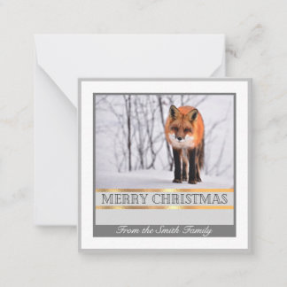 Correspondance Carte de vœux de famille Renard d'hiver