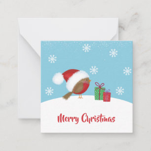 Correspondance Carte de vœux de Noël avec un joli oiseau mignon