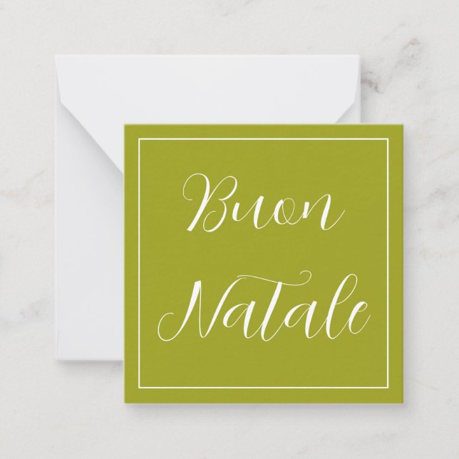 Correspondance Carte de vœux de Noël Buon Natale verte avec blanc (Devant)