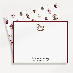 Correspondance Carte de vœux de Noël pour la nurserie Cheval à ba