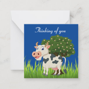 Correspondance Carte de vœux de vache mignonne qui pense à vous