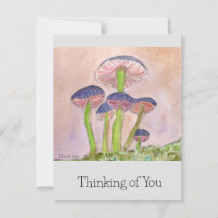 Correspondance Carte de voeux design de champignons, "Penser à vo