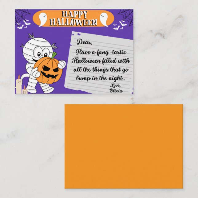 Correspondance Carte de voeux d'Halloween Spooktacular (Devant / Derrière)