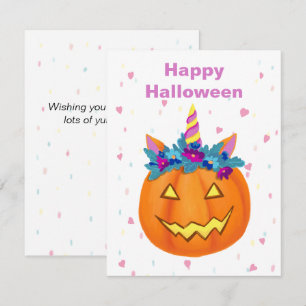 Correspondance Carte de vœux drôle d'Halloween avec citrouille Ja
