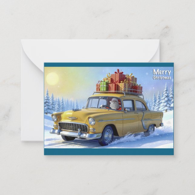 Correspondance Carte de vœux du Père Noël Oldtimer (Devant)