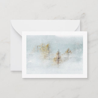 Correspondance Carte de vœux en aquarelle de paysage hivernal