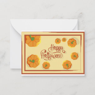Correspondance Carte de voeux encadrée Happy Halloween typographi