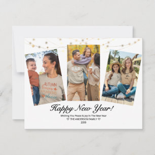 Correspondance Carte de vœux familiale avec lumières modernes pou
