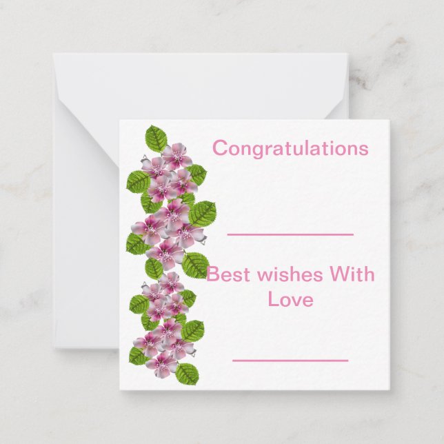 Correspondance Carte de vœux Fleur Rose et Blanche (Devant)