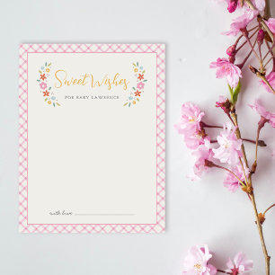 Correspondance Carte de Vœux Floraux Doux Rose pour Baby Shower