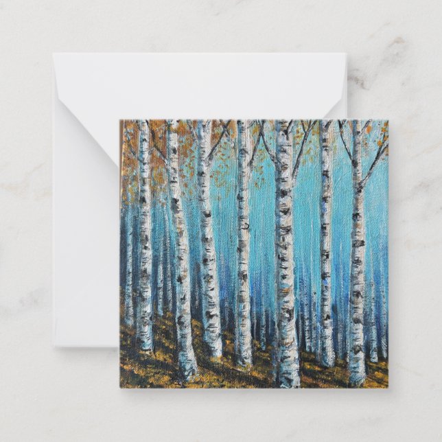 Correspondance Carte de vœux Forêt de bouleaux (Devant)
