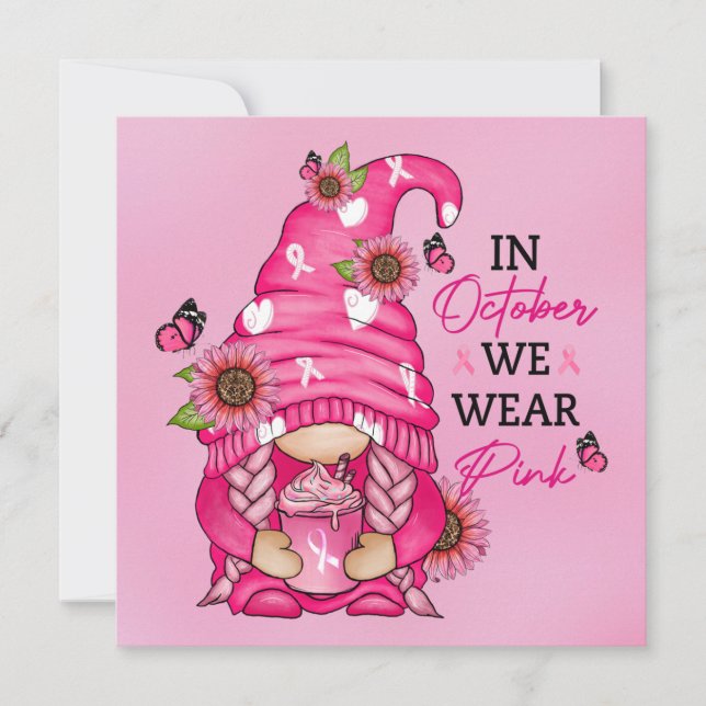 Correspondance Carte de voeux Gnome Cancer du sein (Devant)