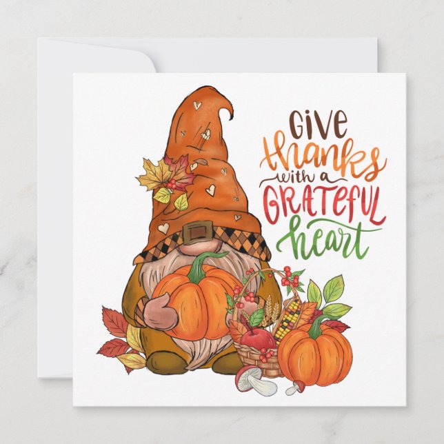 Correspondance Carte de voeux Gnome Thanksgiving (Devant)