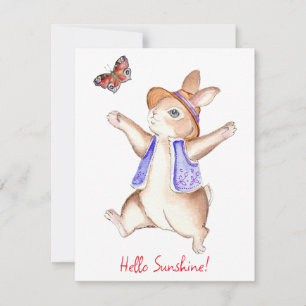 Correspondance Carte de vœux Lapin de printemps de Bunny Flat