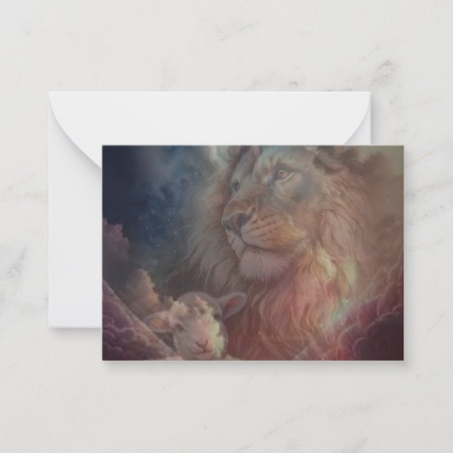 Correspondance Carte de voeux Lion et Agneau (Devant)
