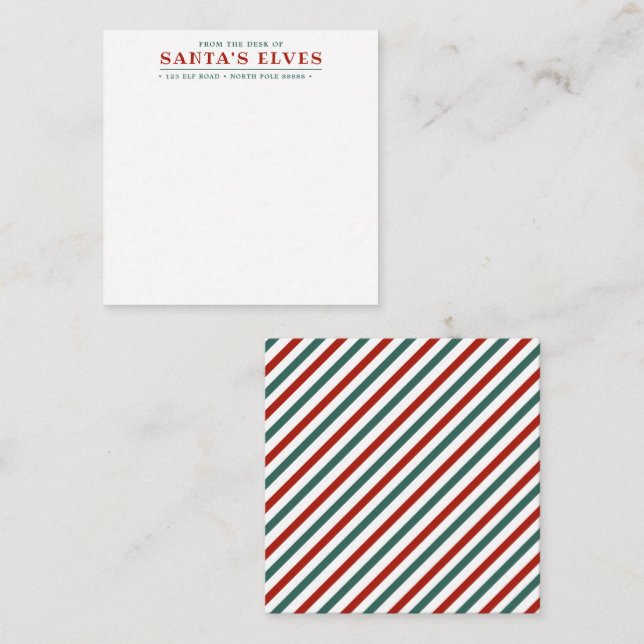 Correspondance Carte de vœux miniature du bureau des lutins du Pè (Devant / Derrière)