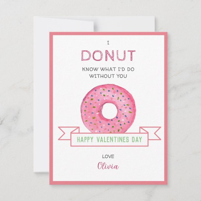 Correspondance Carte de vœux miniature plate Saint-Valentin Donut (Devant)