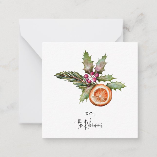 Correspondance Carte de vœux moderne de Noël avec gui (Devant)