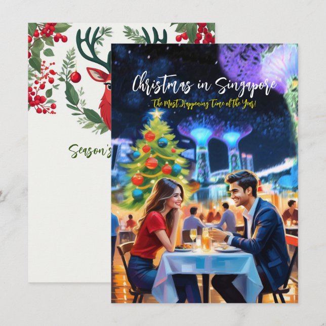 Correspondance Carte de vœux « Noël à Singapour » (Devant / Derrière)