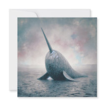 Carte de voeux ondulée Narwhal