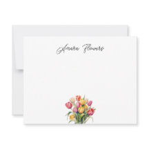 Carte de vœux personnalisée aux tulipes