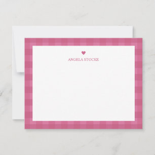 Correspondance Carte de vœux personnalisée avec nom et cœur rose