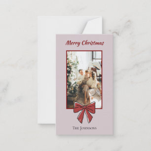 Correspondance Carte de vœux personnalisée Joyeux Noël avec ruban