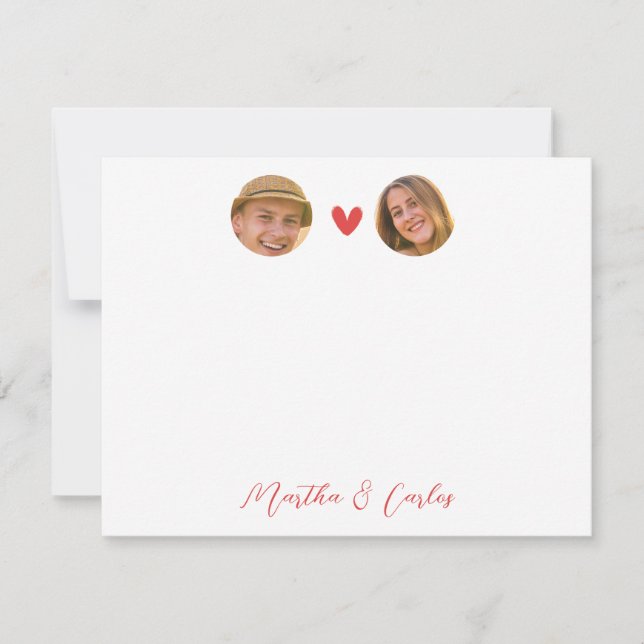 Correspondance Carte de vœux personnalisée pour couple avec photo (Devant)