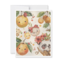 Carte de vœux plate Cutie Fruitie