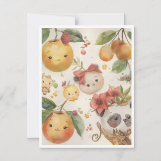 Correspondance Carte de vœux plate Cutie Fruitie