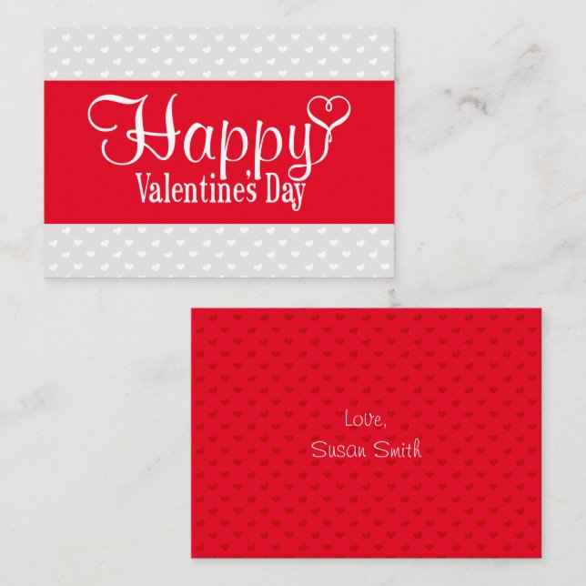 Correspondance Carte de vœux plate pour la Saint-Valentin (Rouge  (Devant / Derrière)