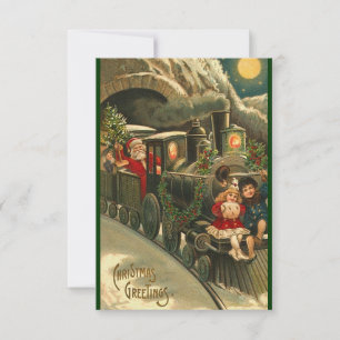 Correspondance Carte de vœux plate vintage Noël Santa Express