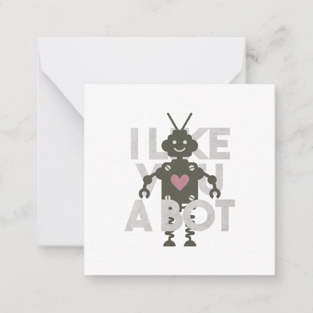 Correspondance Carte de vœux robot : Je t'aime un robot (Devant)