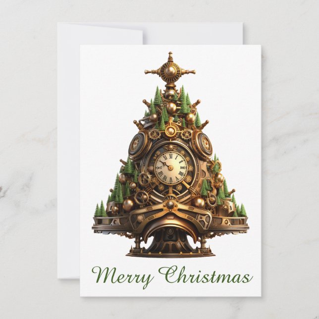 Correspondance Carte de voeux Steampunk Christmas Tree (Devant)