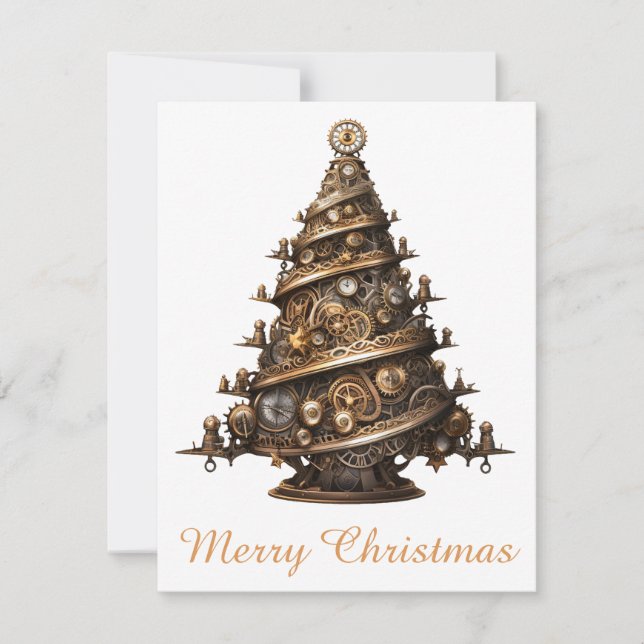 Correspondance Carte de voeux Steampunk Christmas Tree (Devant)