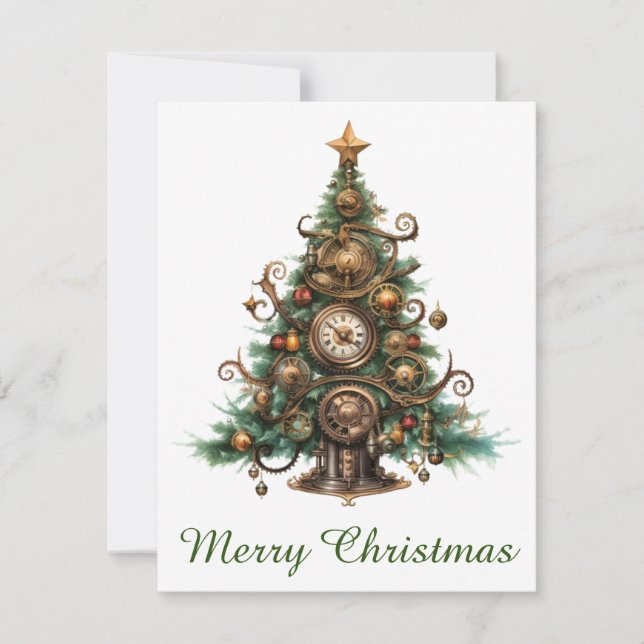 Correspondance Carte de voeux Steampunk Christmas Tree (Devant)