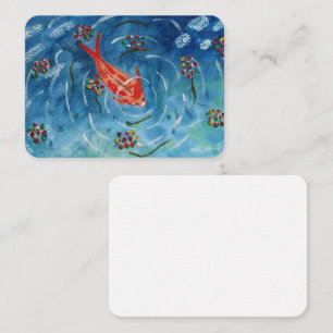 Correspondance Carte de vœux vierge aquarelle Poisson Koï