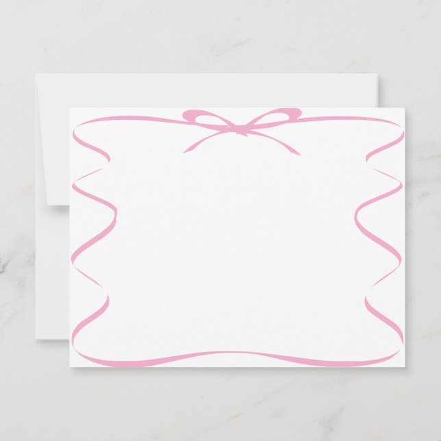 Correspondance Carte de vœux vierge dessin ruban rose (Dos)