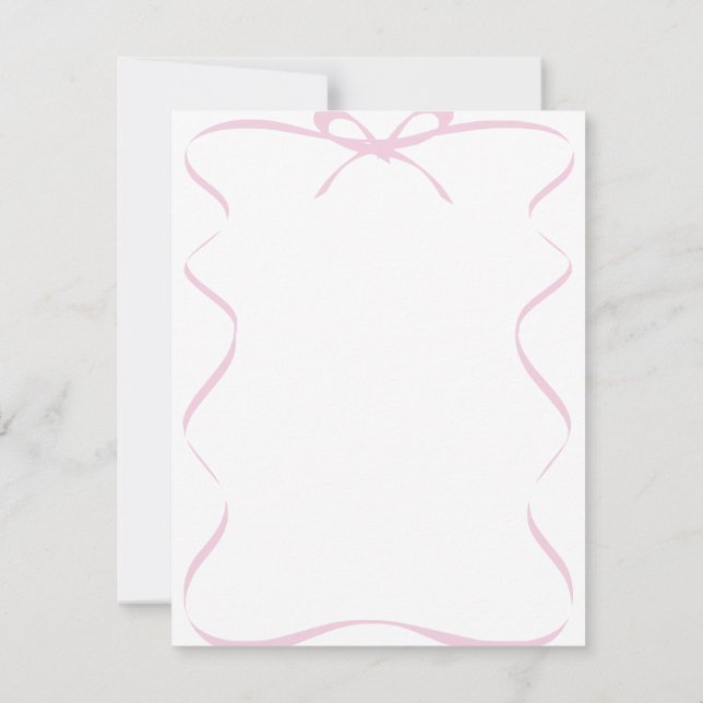 Correspondance Carte de vœux vierge Ruban Rose (Dos)
