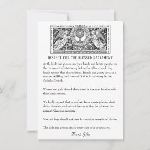 Correspondance Carte d'étiquette de mariage catholique