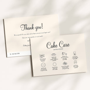 Correspondance Carte d'instruction de soin de gâteau de boulanger