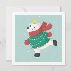 Correspondance Carte d'ours polaire de patinage sur glace